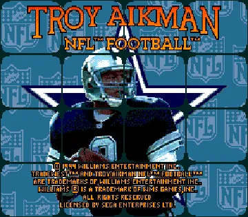 Troy Aikman NFL Football (USA) screen shot title